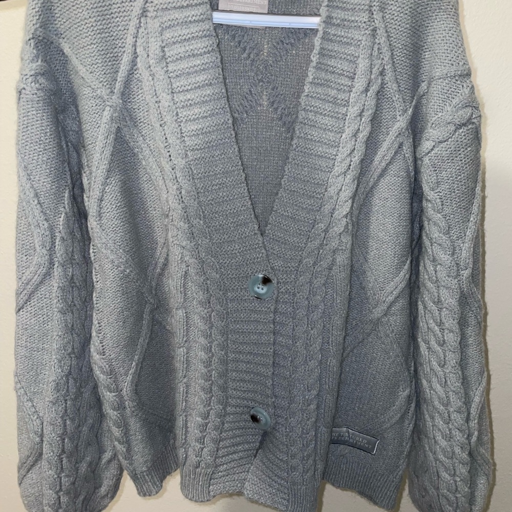 Taylor Swift TTPD Gray Cable Knit Cardigan